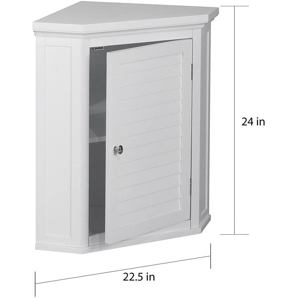 Wall Cabinets White Wall Cabinet with 1 Shutter Door-3