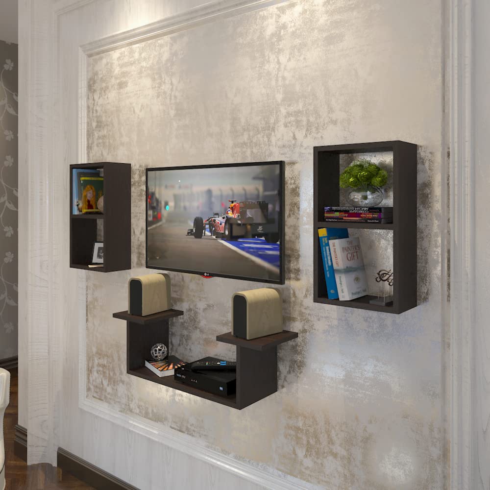 Wall Mount TV Unit: Wall Shelves Display Rack For Living Room