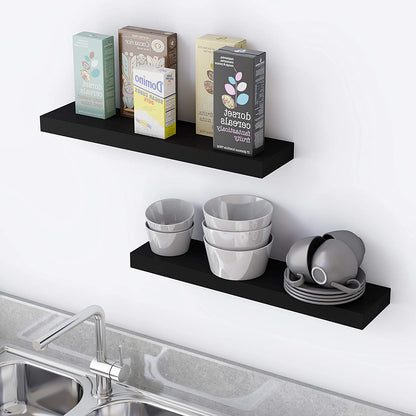 Wall Shelves: Bathroom Kitchen Living ,Kitchen,Room Bedroom Storage,Black