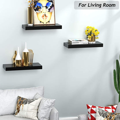 Wall Shelves Perfect for Bedroom, Bathroom, Living Room and Kitchen Decoration, Black