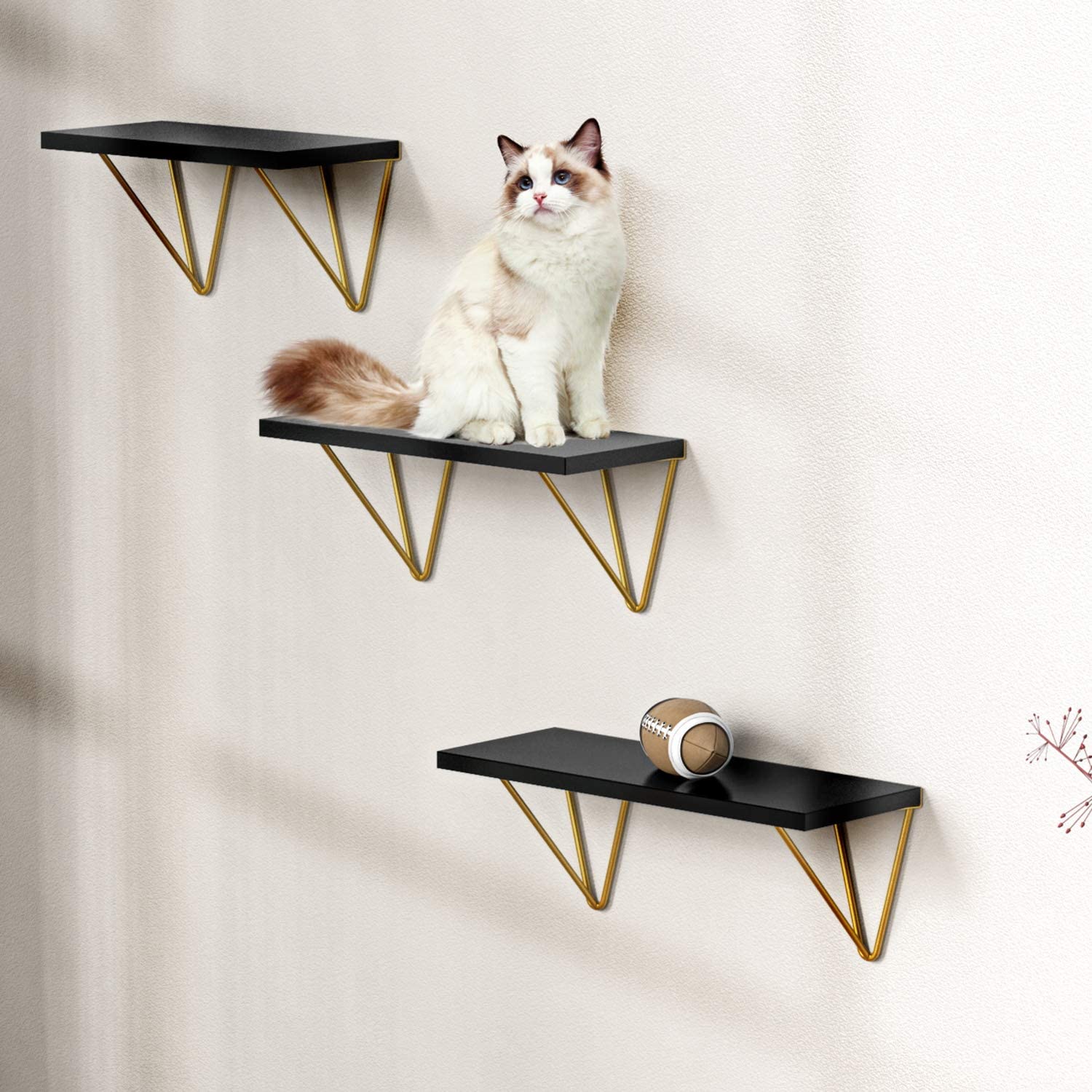 Wall Shelves Set of 3 - Wall Mounted Shelf for Living Room, Bedroom, Kitchen 