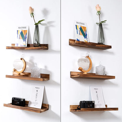 Wall Shelves Set of 3 ,Picture Ledge Shelf Wood for bedrooms,Office,Living Room, Kitchen 