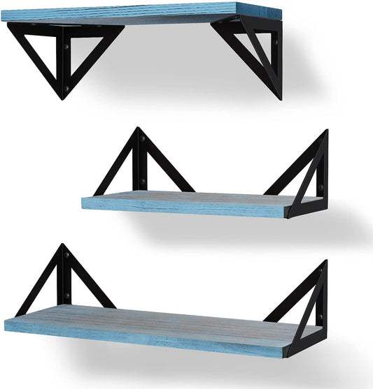 Wall Shelves Set of 3 for Bedroom, Bathroom, Living Room, Kitchen, Dual Purpose Weight Bearing Shelves for Cats, Pictures, Towels, Accessories 