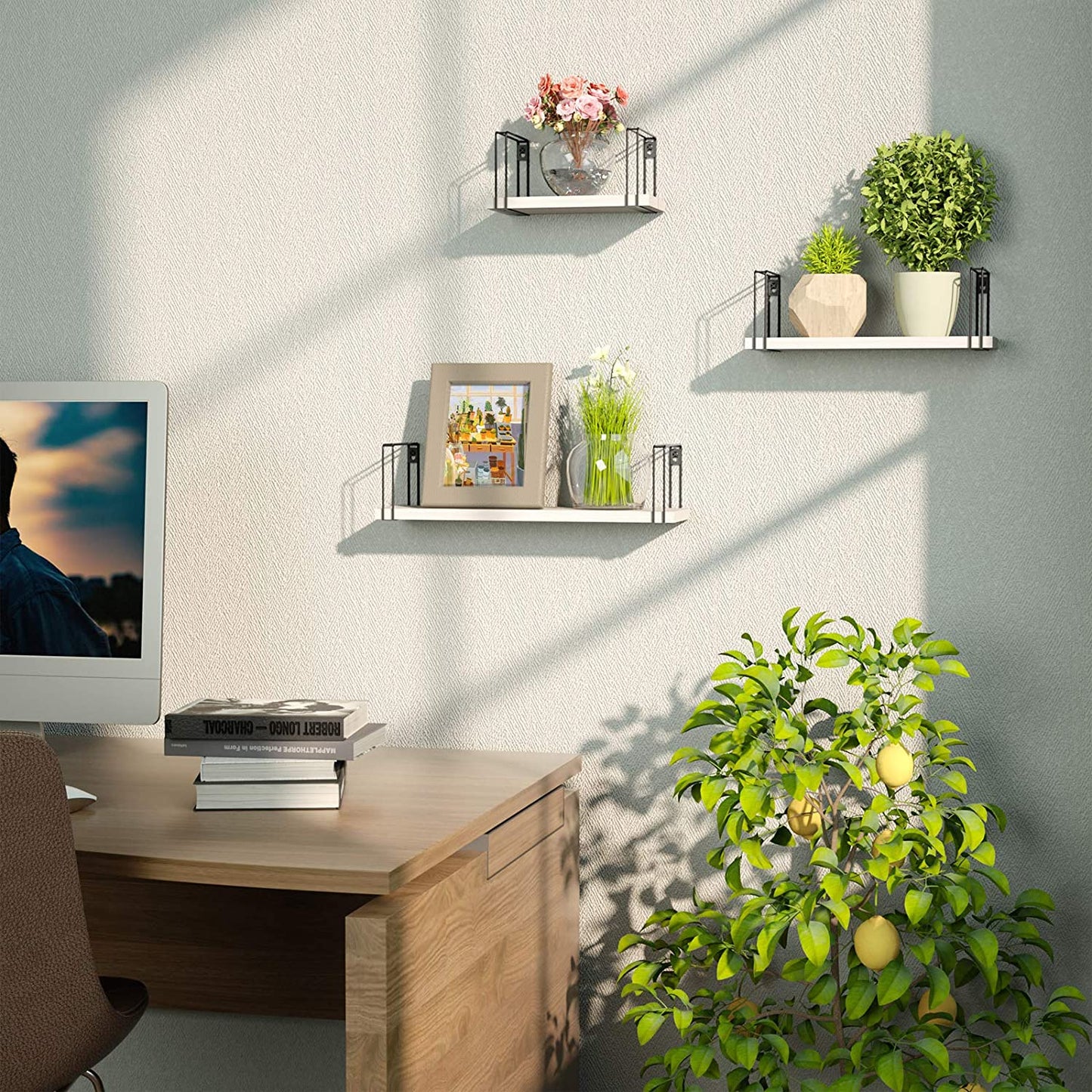 Wall Shelves: Storage Shelves for Bedroom, Living Room, Kitchen, Bathroom, White