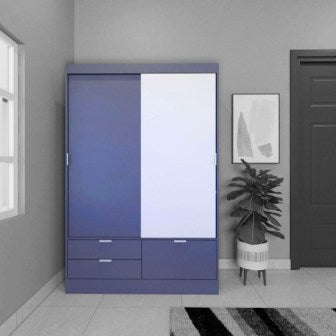 Wardrobe : 2 Door Wardrobe (In Grey Finish)