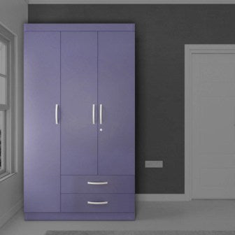Wardrobe : 3 Door Wardrobe (In Solid Grey)