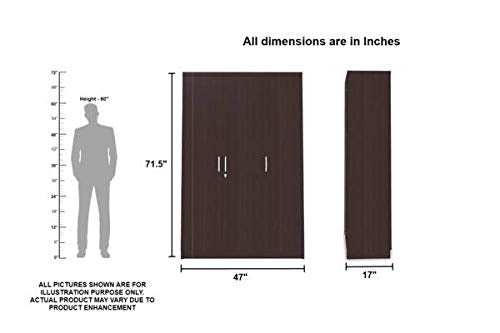 Wardrobe Engineered Wood 3 Door Wardrobe With Drawer (Wenge)
