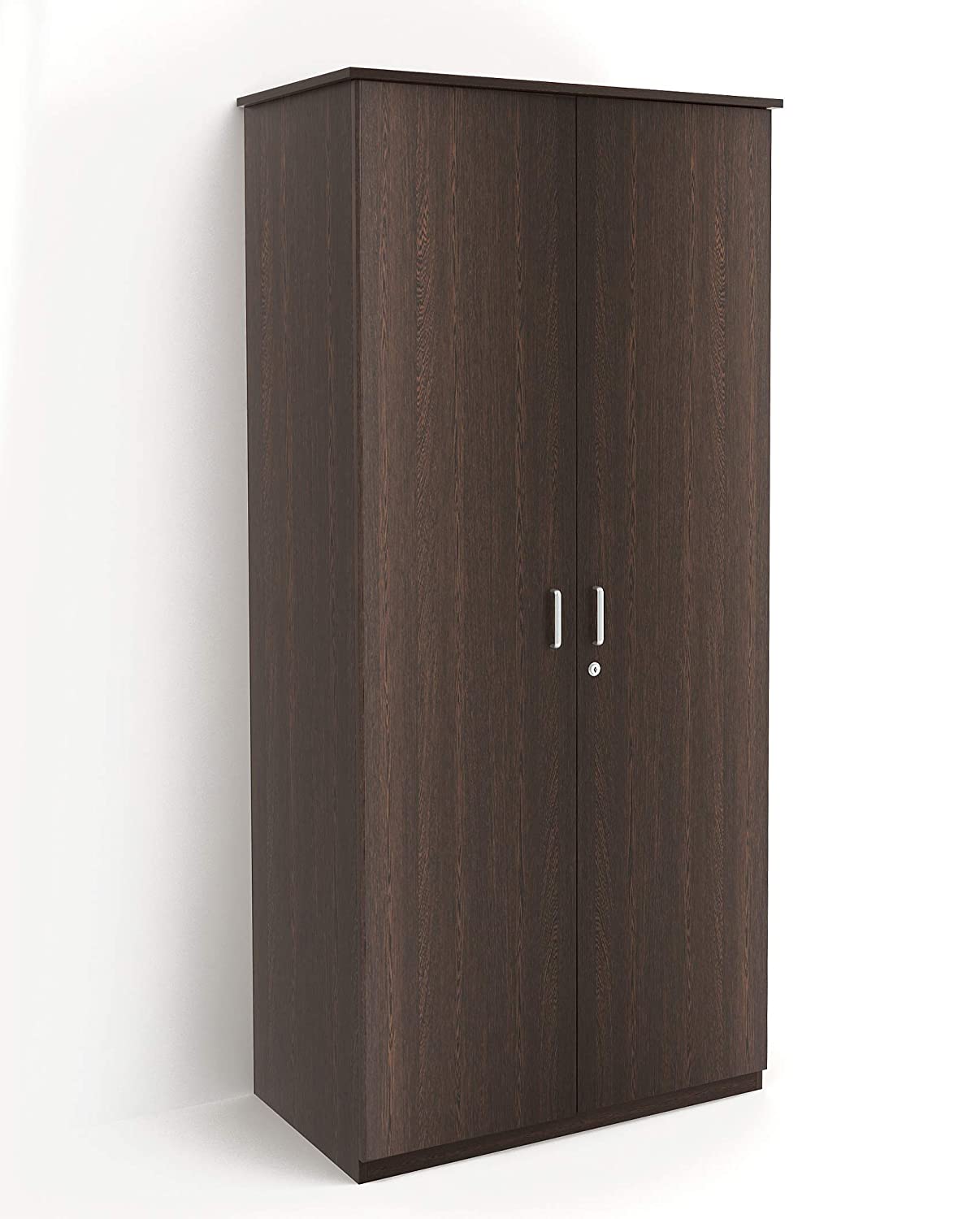 Wardrobe: Leo Double Doors Wardrobe with Drawer, (Wenge)