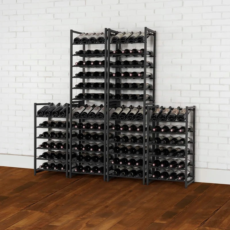 Wine Rack : 24 Bottle Floor Wine Bottle Rack in Black