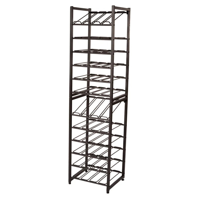 Wine Rack : 24 Bottle Floor Wine Bottle Rack in Black