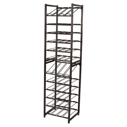 Wine Rack : 24 Bottle Floor Wine Bottle Rack in Black