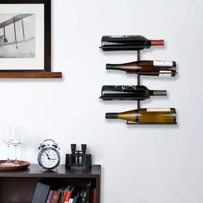 Wine Rack : Wall Mounted Wine Bottle Rack in Black