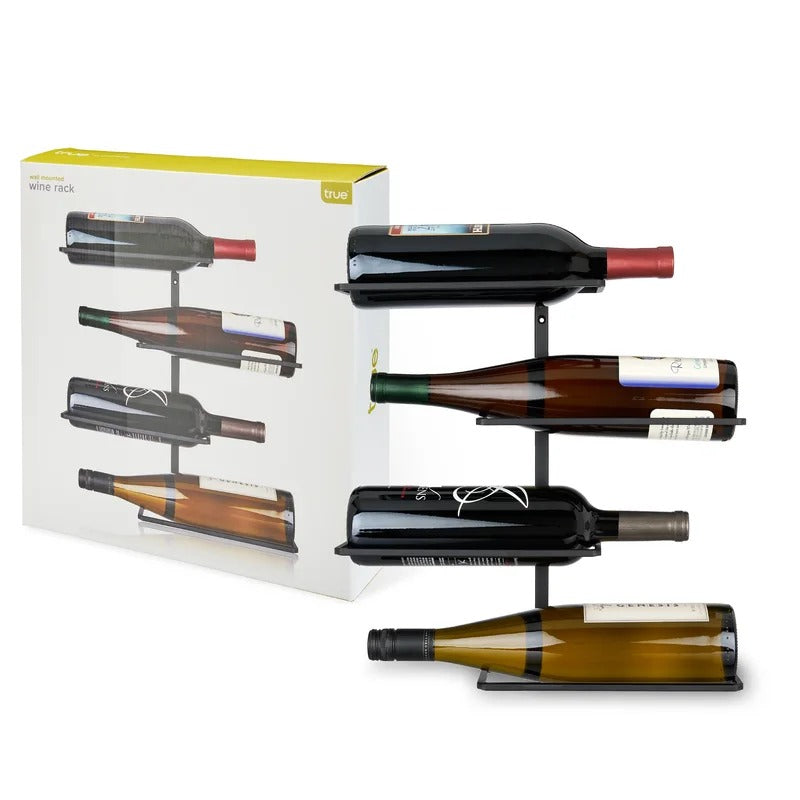 Wine Rack : Wall Mounted Wine Bottle Rack in Black