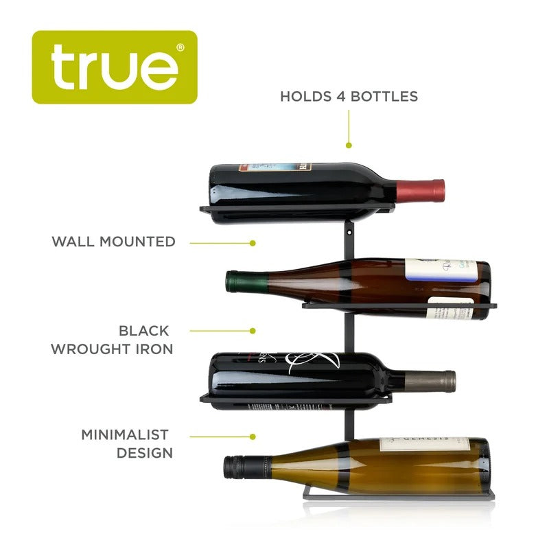 Wine Rack : Wall Mounted Wine Bottle Rack in Black