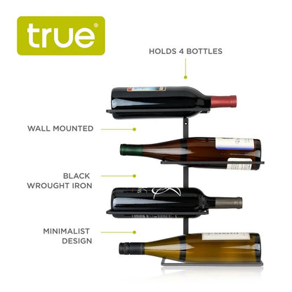 Wine Rack : Wall Mounted Wine Bottle Rack in Black