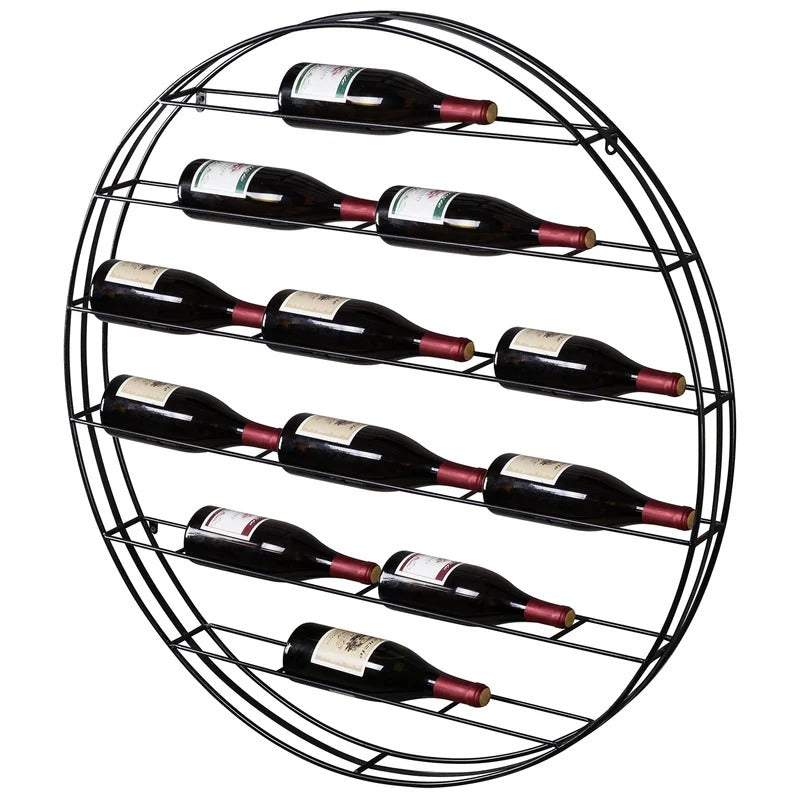 Wine Racks: 12 Bottle Wall Mounted Wine Bottle Rack in Black