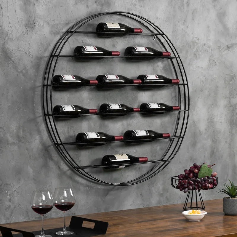 Wine Racks: 12 Bottle Wall Mounted Wine Bottle Rack in Black