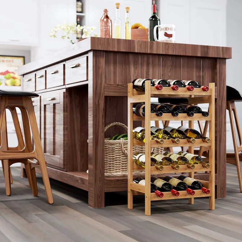 Wine Racks : 20 Bottle Solid Wood Floor Wine Bottle Rack