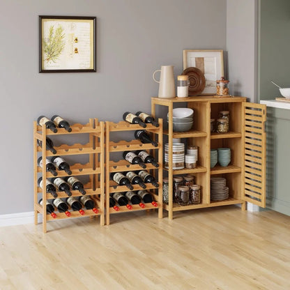 Wine Racks : 20 Bottle Solid Wood Floor Wine Bottle Rack