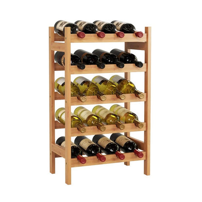 Wine Racks : 20 Bottle Solid Wood Floor Wine Bottle Rack