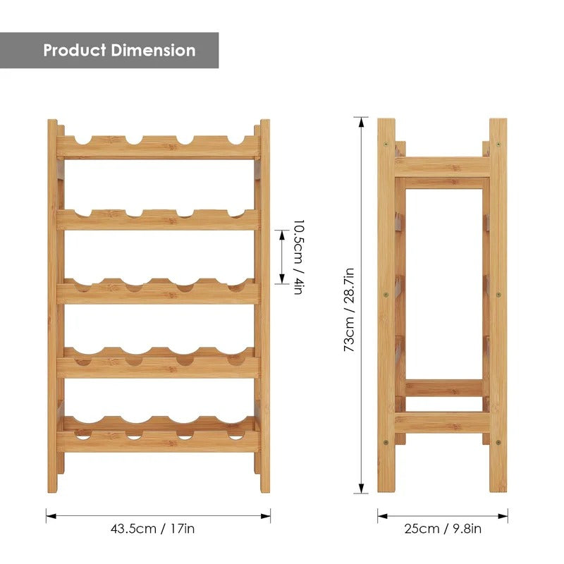 Wine Racks : 20 Bottle Solid Wood Floor Wine Bottle Rack.