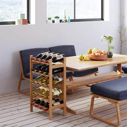 Wine Racks : 20 Bottle Solid Wood Floor Wine Bottle Rack