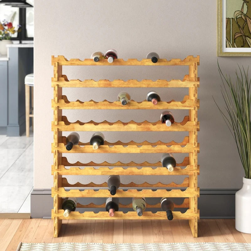 Wine Racks : Alexa Solid Wood Floor Wine Bottle Rack in Brown