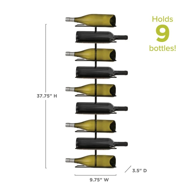 Wine Racks : Ali Wall Mounted Wine Bottle Rack in Black