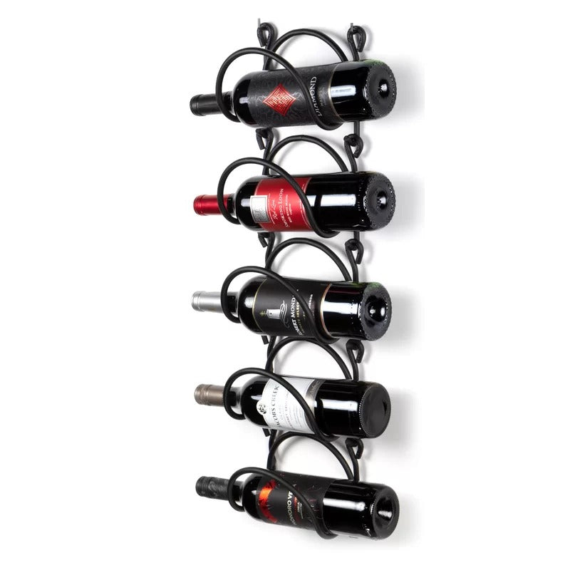 Wine Racks : Eha Wall Mounted Wine Bottle Rack in Black (Set of 5)