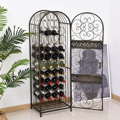 Wine Racks : Floor Wine Bottle Rack in Antique Bronze