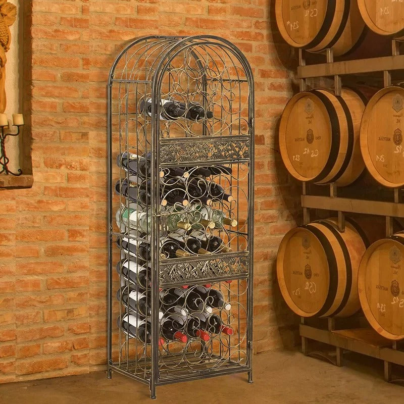 Wine Racks : Floor Wine Bottle Rack in Antique Bronze