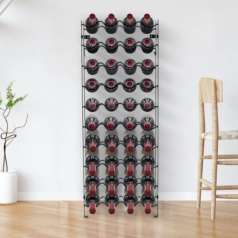 Wine Racks : Floor Wine Bottle Rack in Black