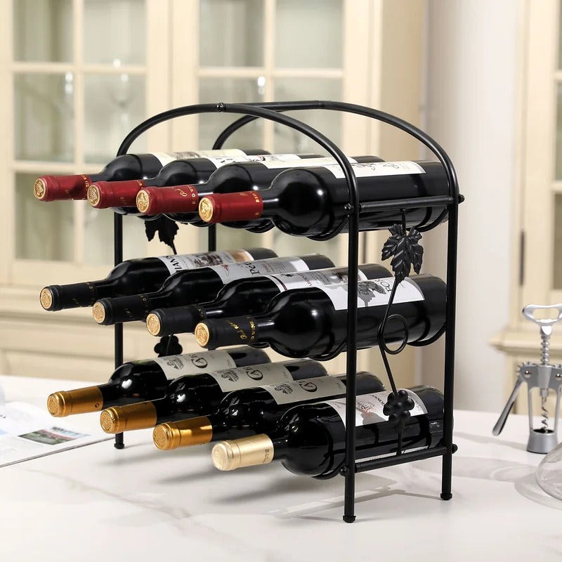 Wine Racks : Hedersett Floor Wine Bottle Rack in Black