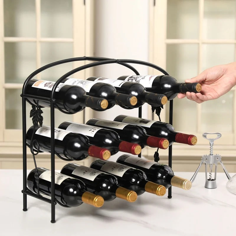 Wine Racks : Hedersett Floor Wine Bottle Rack in Black