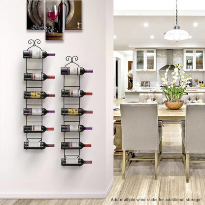 Wine Racks : NS 6 Bottle Wall Mounted Wine Bottle Rack in Black