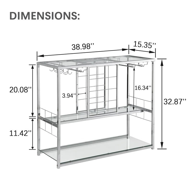 Wine Racks : Roma 12 Bottle Floor Wine Bottle & Glass Rack in Silver