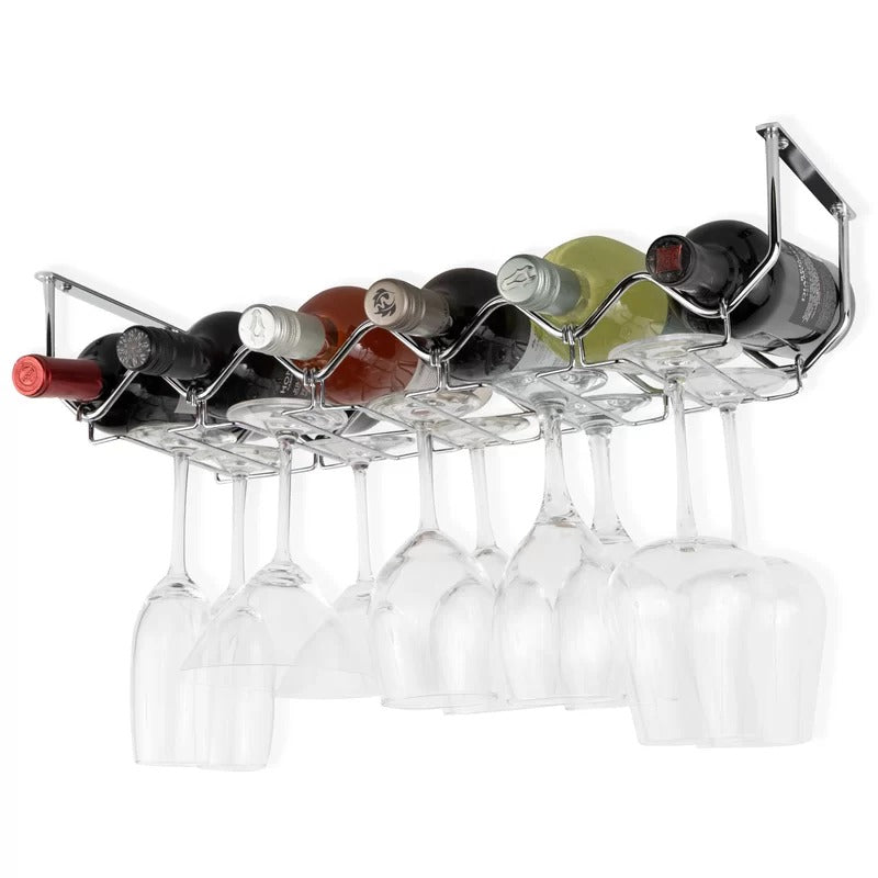 Wine Racks : Sk 6 Bottle Hanging Wine Bottle & Glass Rack