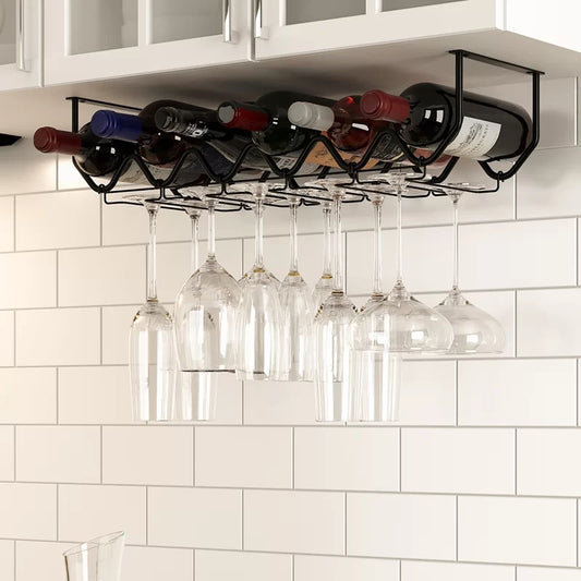 Wine Racks : Sk 6 Bottle Hanging Wine Bottle & Glass Rack