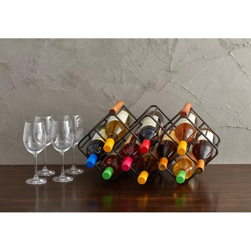 Wine Racks Tabletop Wine Bottle Rack in Black