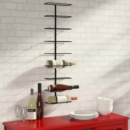 Wine Racks : Wall Mounted Wine Bottle Rack in Black