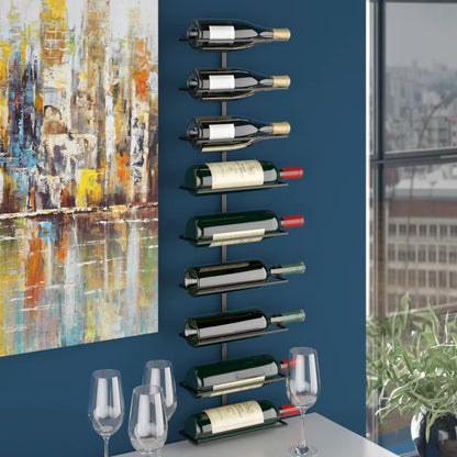 Wine Racks : Wall Mounted Wine Bottle Rack in Black