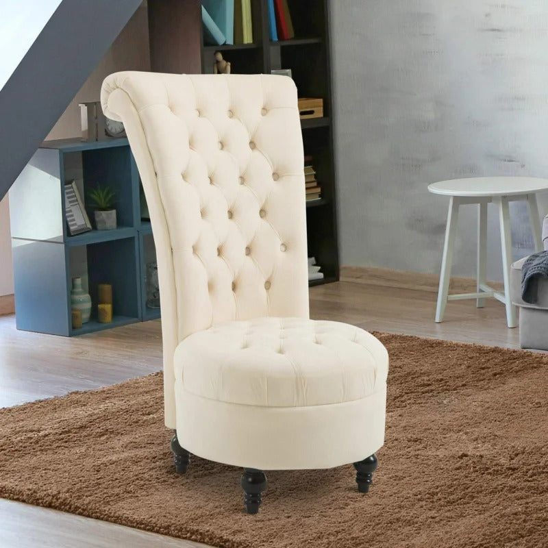 Wing Chair: 24.8'' Wide Tufted Velvet Wingback Chair