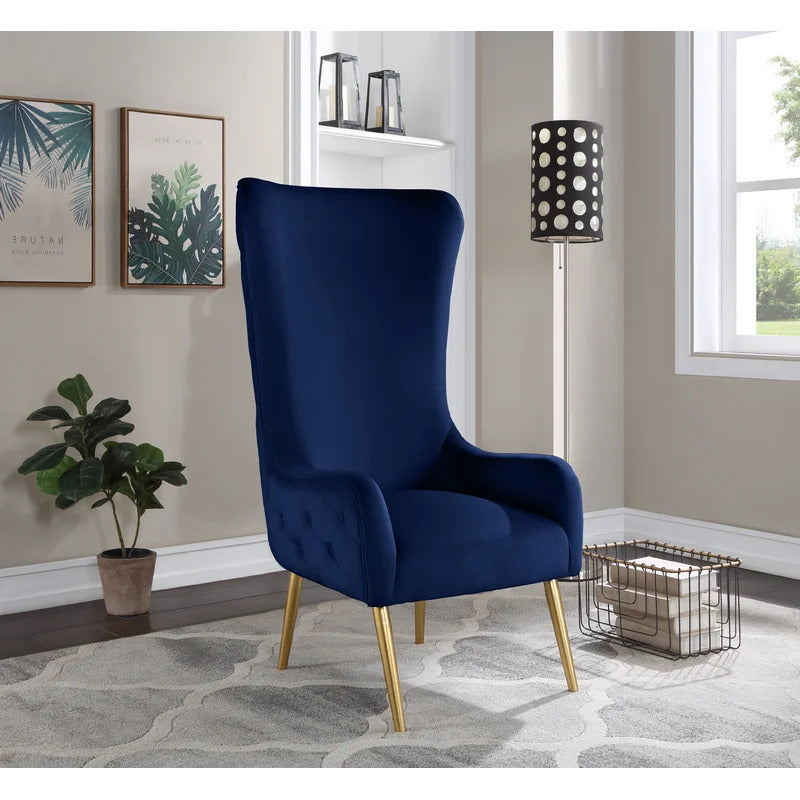 Wing Chair: 27'' Wide Velvet Wingback Chair