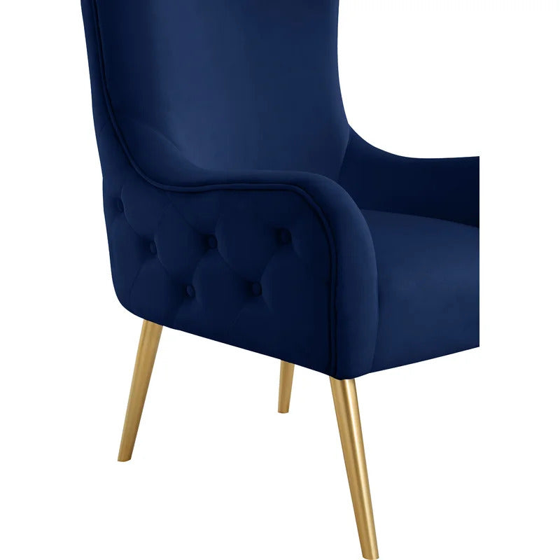 Wing Chair: 27'' Wide Velvet Wingback Chair