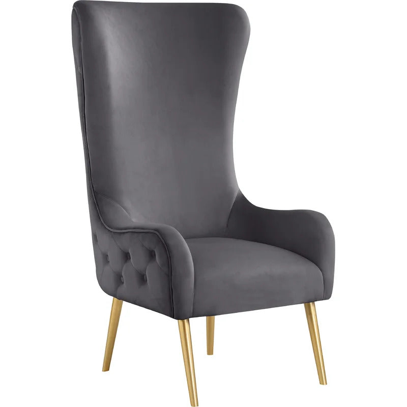 Wing Chair: 27'' Wide Velvet Wingback Chair