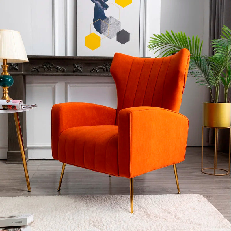 Glam wingback chair hot sale