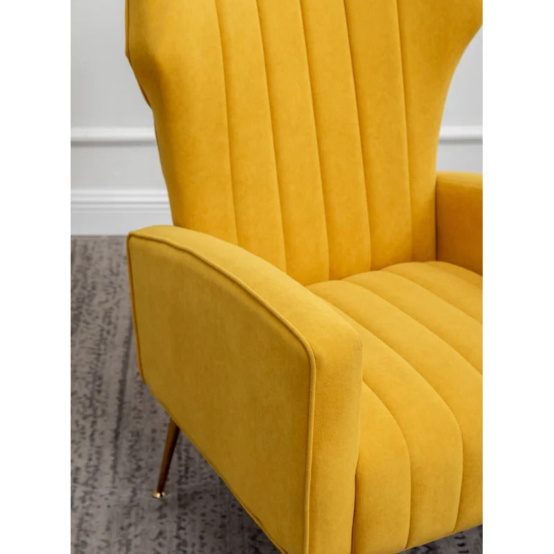 Wing Chair: 27'' Wide Velvet Wingback Chair