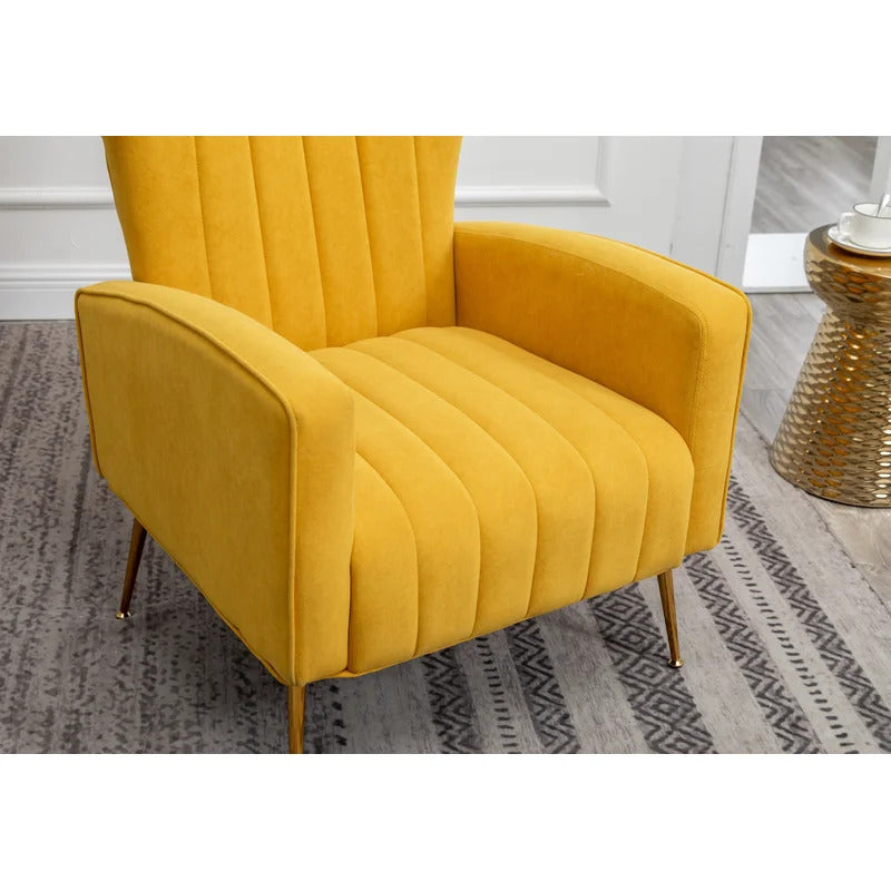 Wing Chair: 27'' Wide Velvet Wingback Chair
