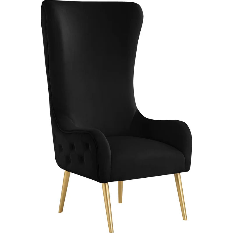 Wing Chair: 27'' Wide Velvet Wingback Chair