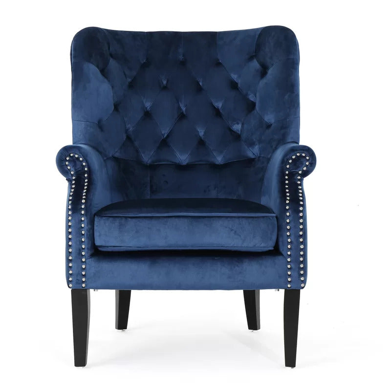 Wing Chair: 30.7'' Wide Tufted Velvet Wingback Chair